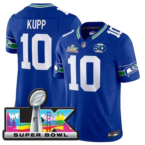 Seattle Seahawks Cooper Kupp 2026 Super Bowl LX Royal Jersey
