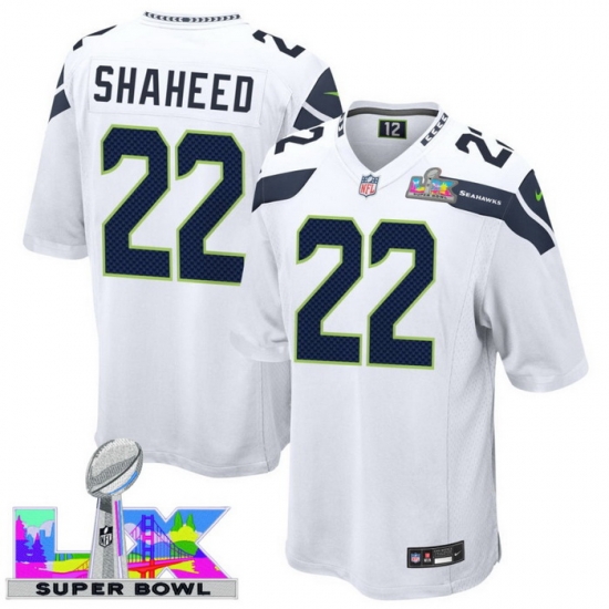 Seattle Seahawks Rashid Shaheed Super Bowl LX White Jersey