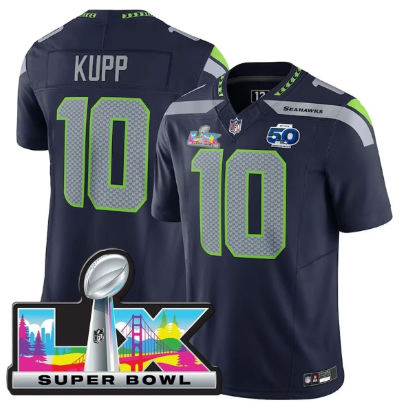 Seattle Seahawks Cooper Kupp 2026 Super Bowl LX Blue Jersey