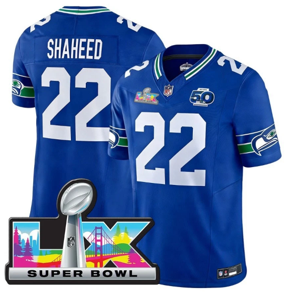 Seattle Seahawks Rashid Shaheed Super Bowl LX Royal Jersey