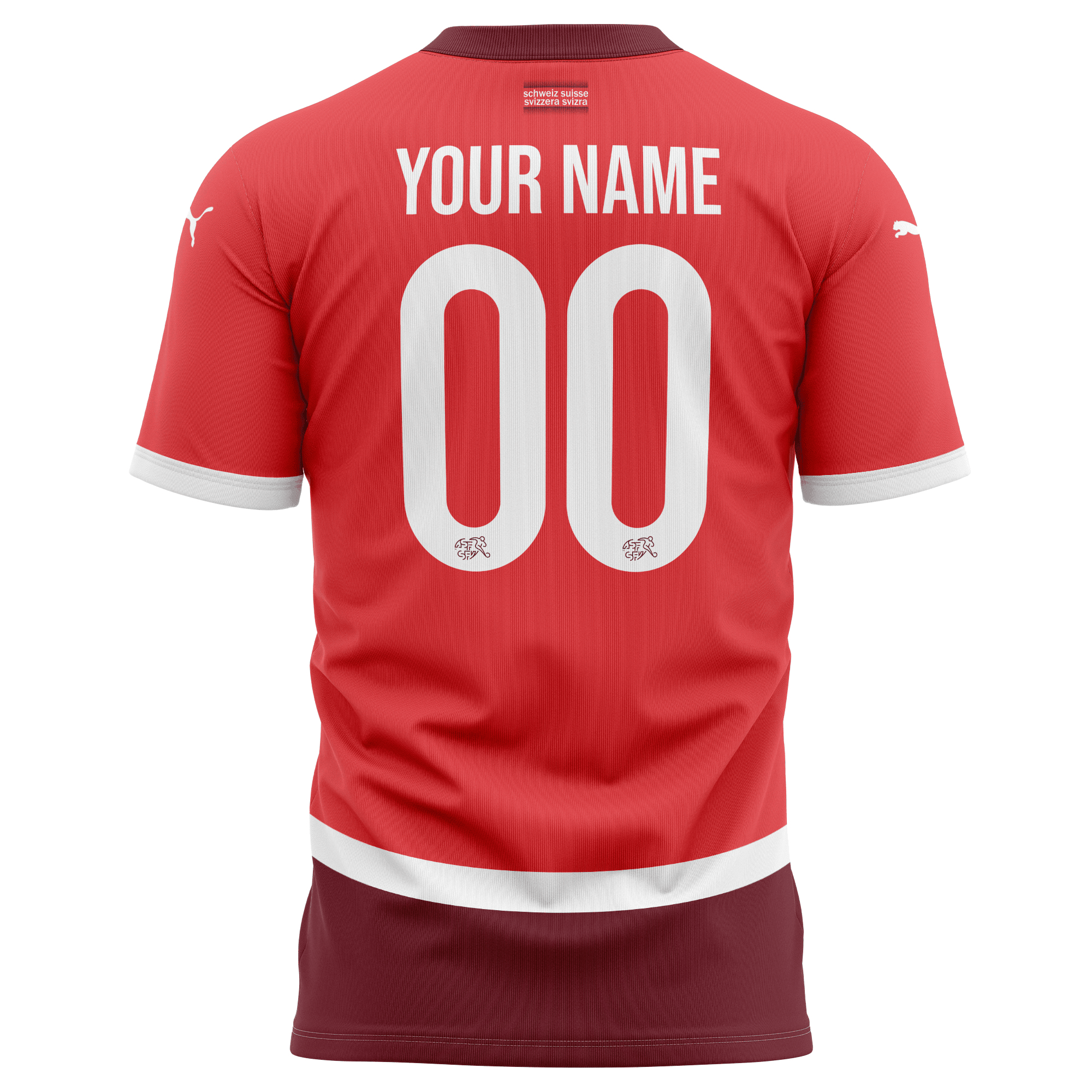 Switzerland National Team 2024 Home Kits Custom AOP T-shirt - Red
