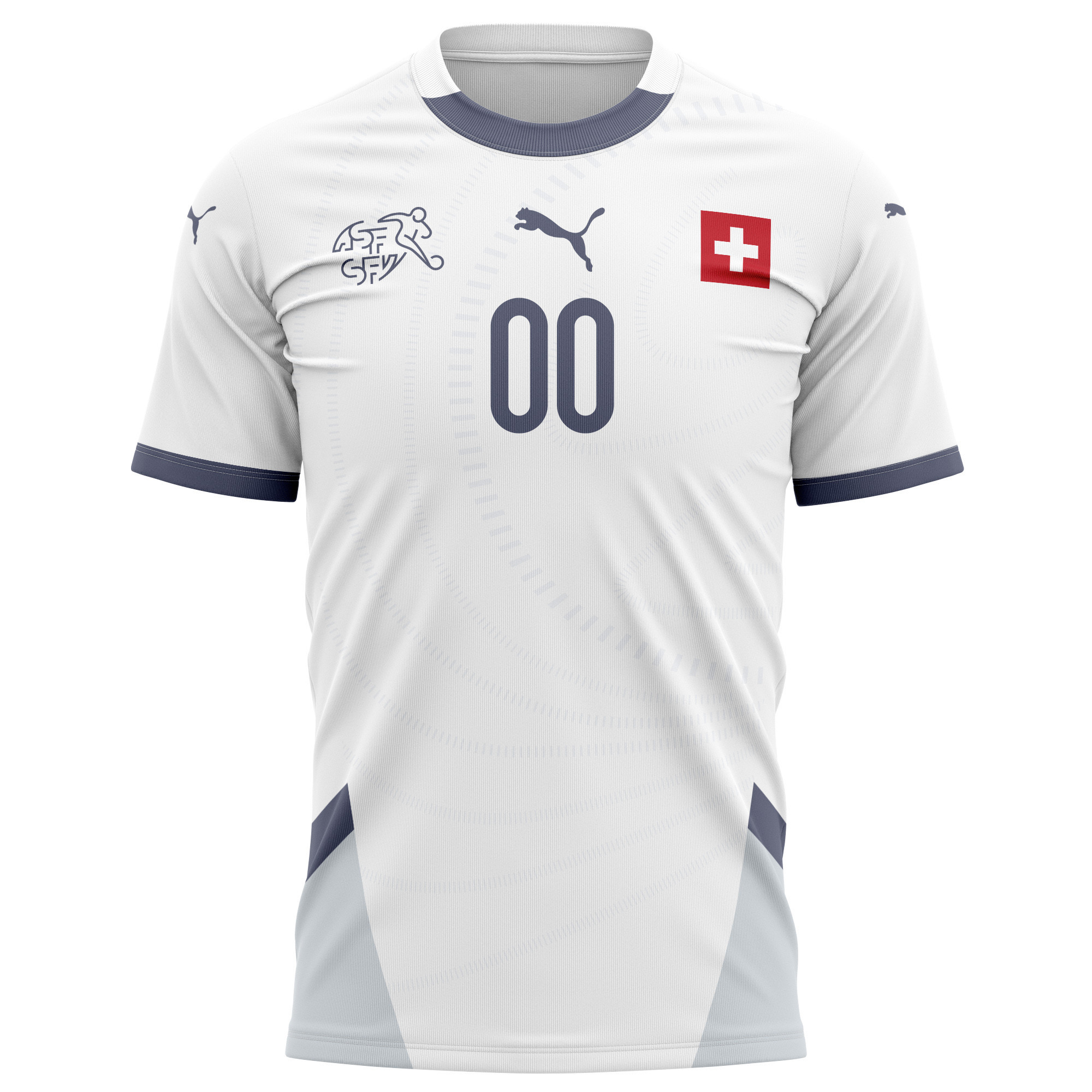 Switzerland National Team 2024/25 Away Kits Custom AOP T-shirt - White