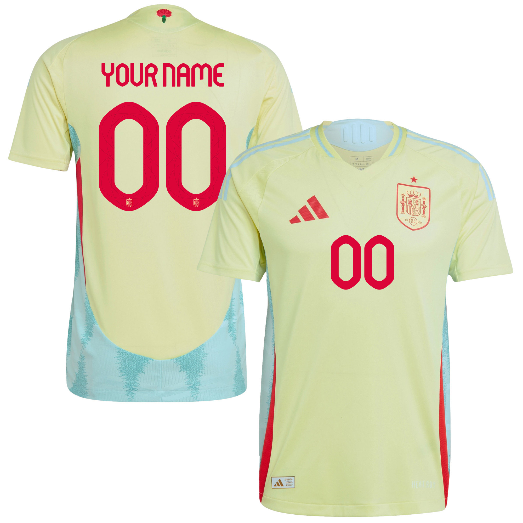 Spain National Team 2024 Away Men Custom Jersey - Yellow