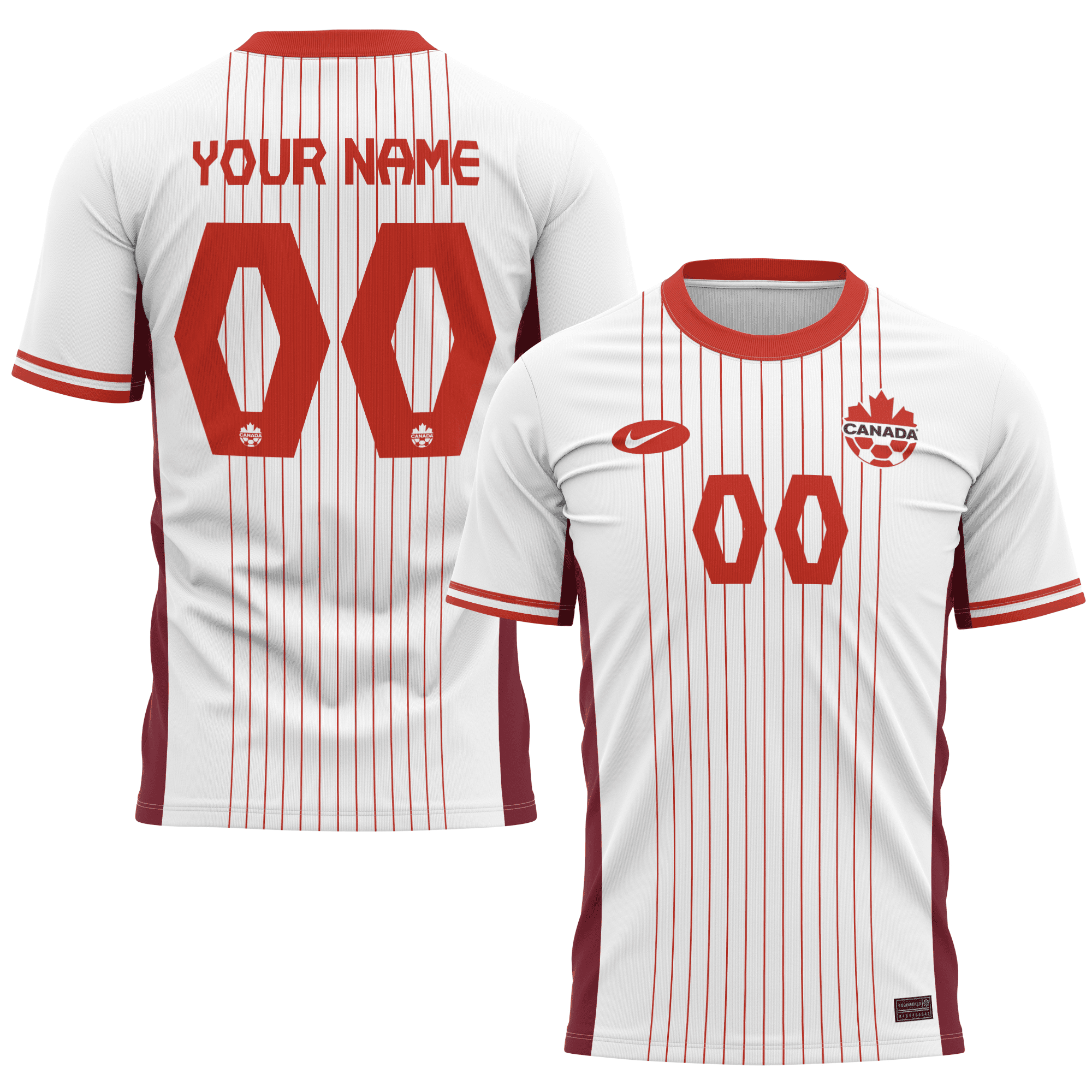 Canada National Team 2024 Away Kits Custom AOP T-shirt - White