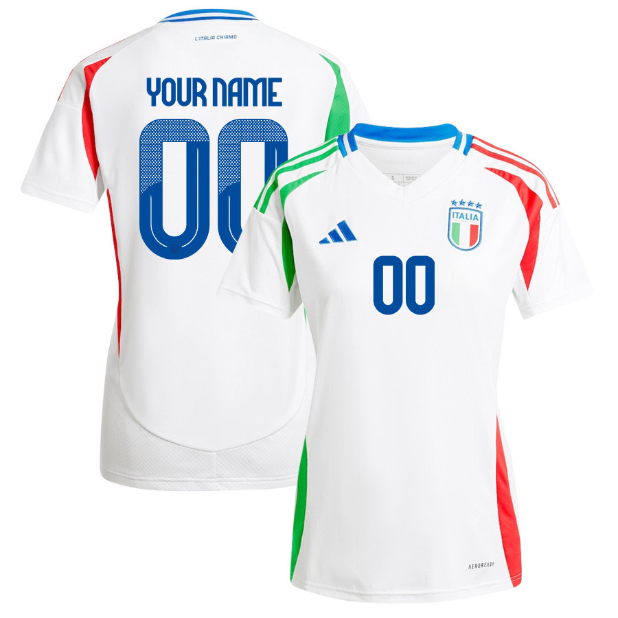 Italy National Team 2024/25 Away Custom Women Jersey - White