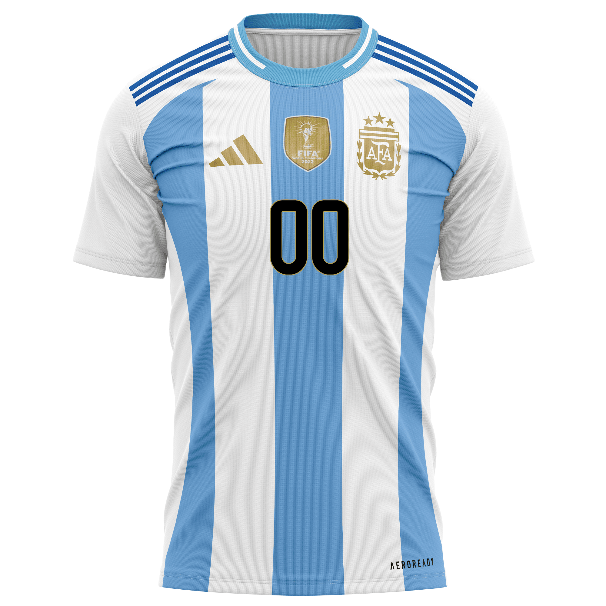 Argentina National Team 2024 Home Kits Custom AOP T-shirt - White