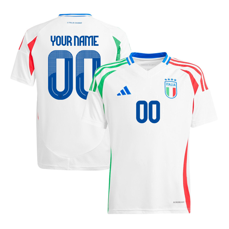 Italy National Team 2024/25 Away Custom YOUTH Jersey - White