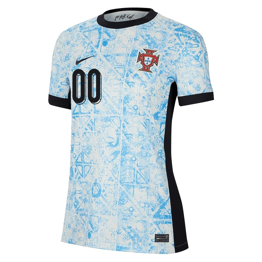 Portugal National Team 2024/25 Away Custom WOMEN Jersey - Cream/Blue