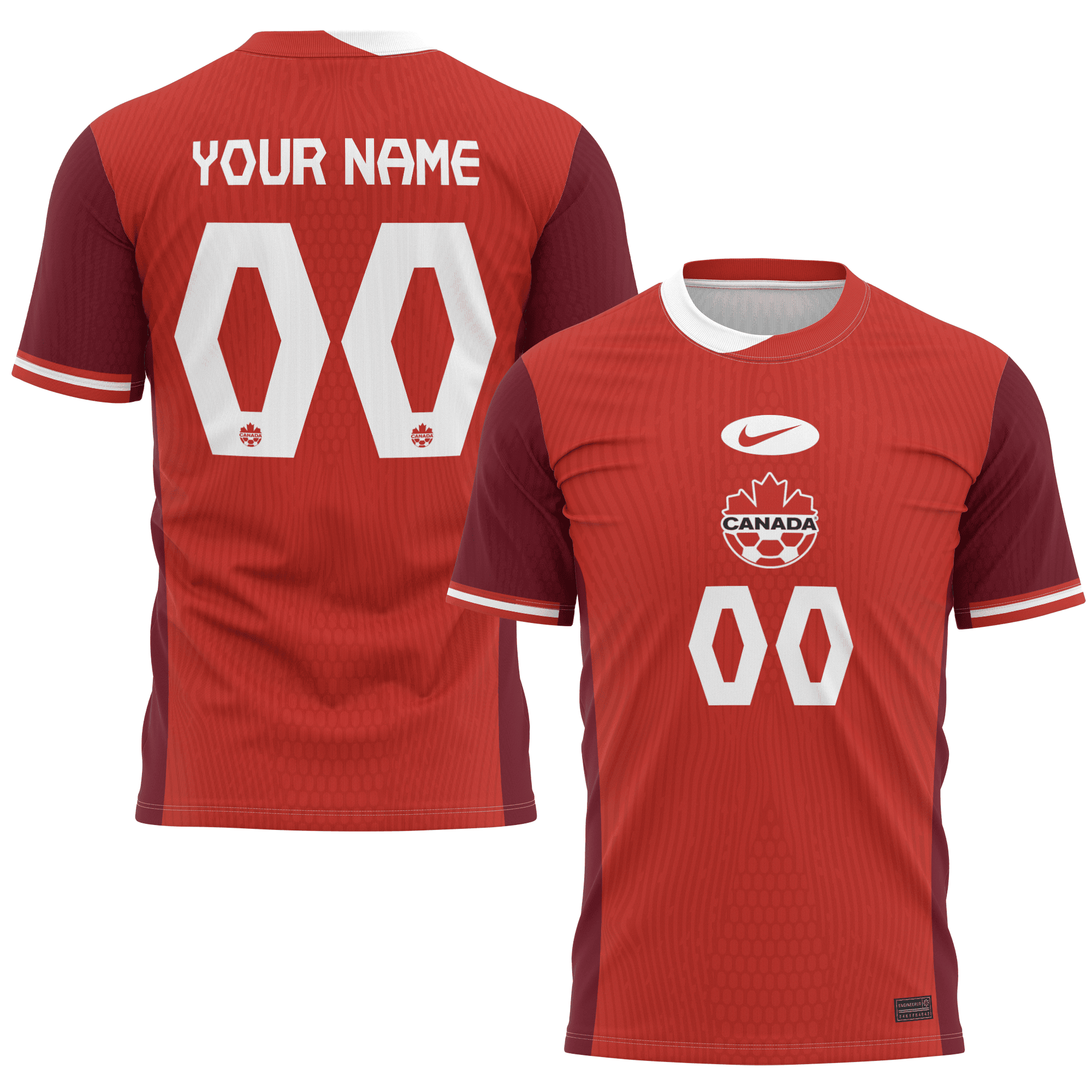Canada National Team 2024 Home Kits Custom AOP T-shirt - Red