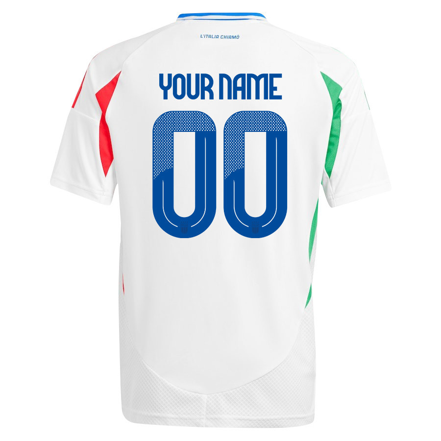 Italy National Team 2024/25 Away Custom YOUTH Jersey - White