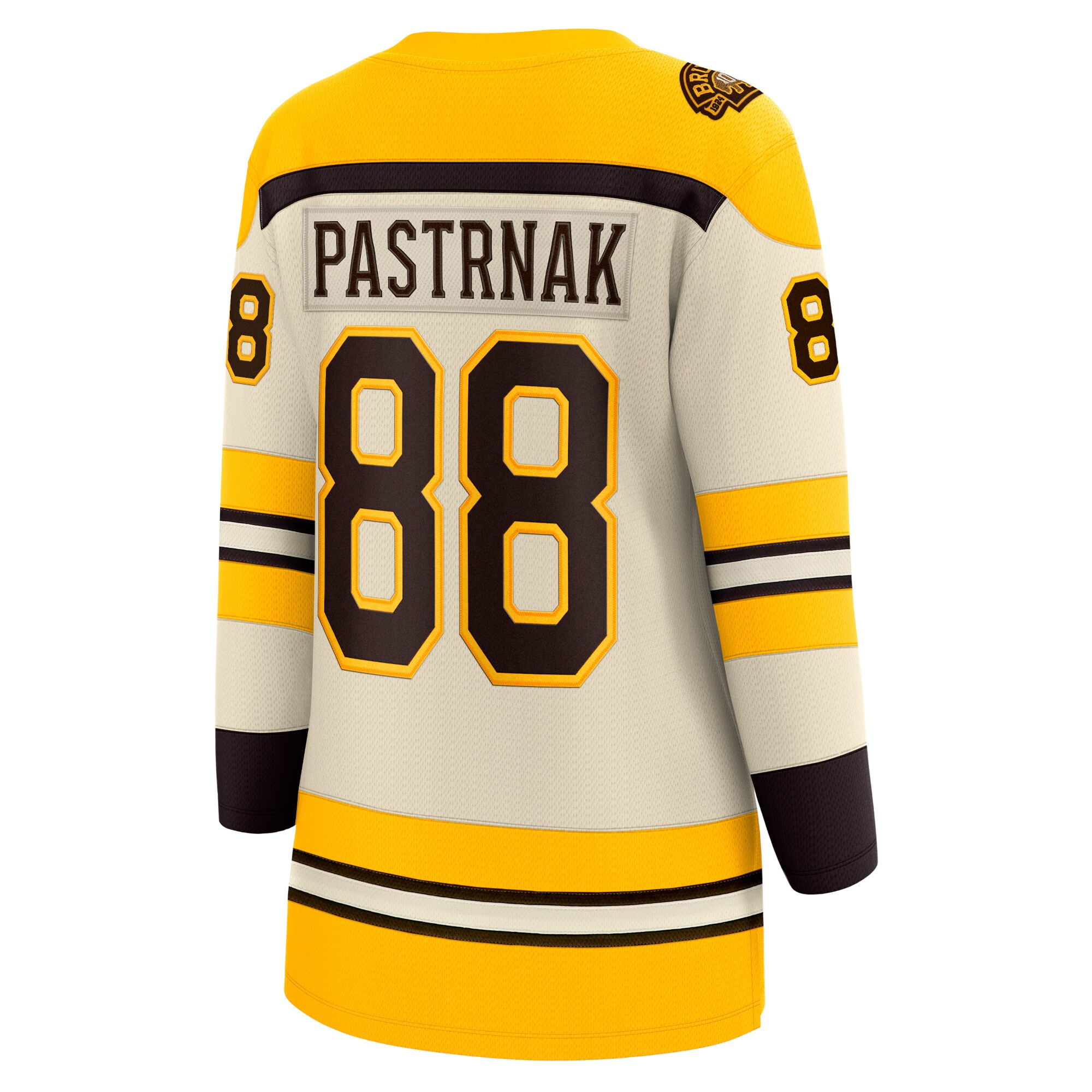 David Pastrnak Boston Bruins Fanatics Women's 100th Anniversary Premier Breakaway Player Jersey - Cream