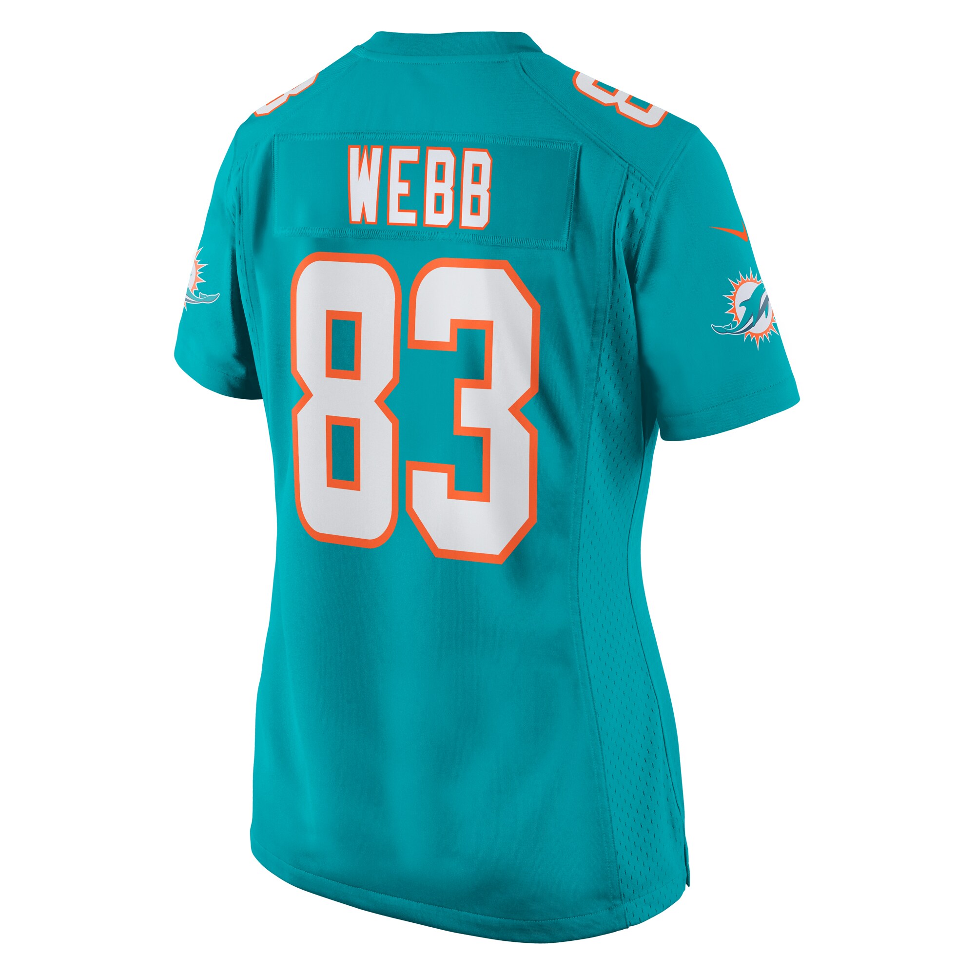 Raleigh Webb Miami Dolphins  Women's Team Game Jersey -  Aqua