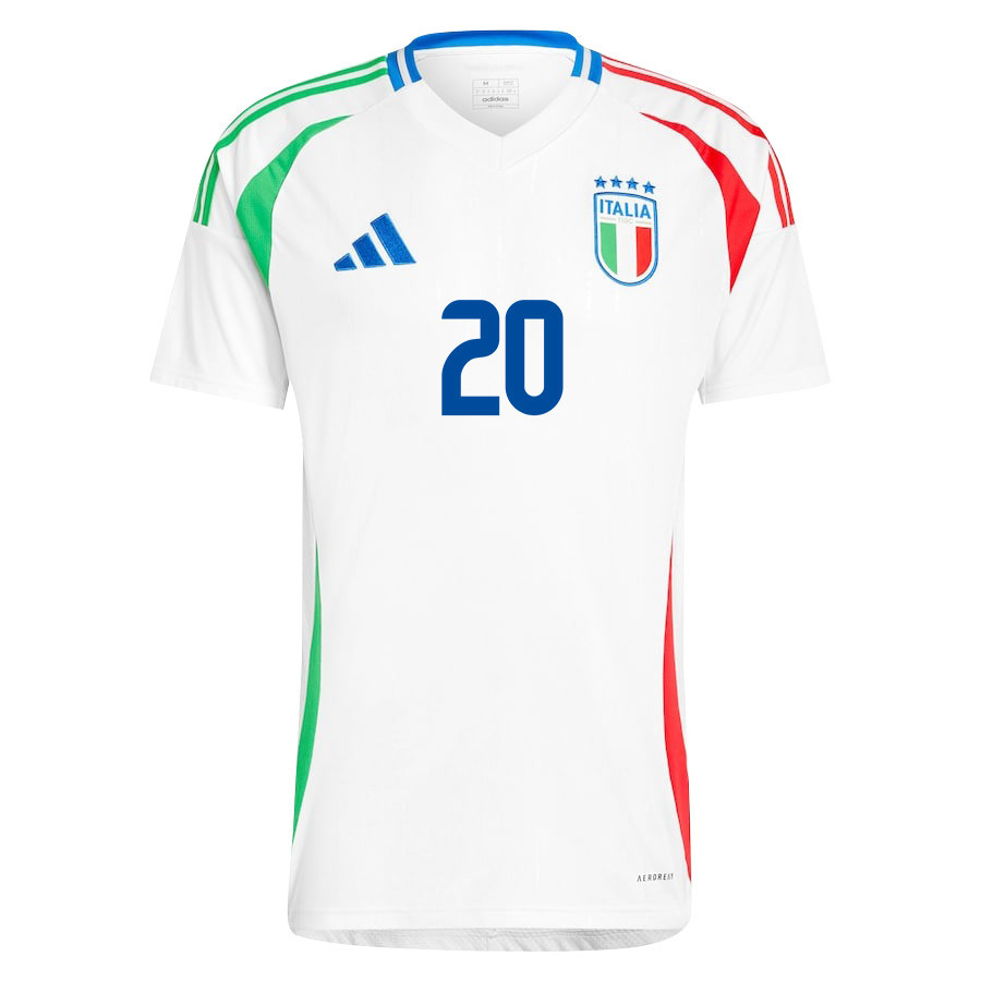Mattia Zaccagni 20 Italy National Team 2024/25 Away Men Jersey - White