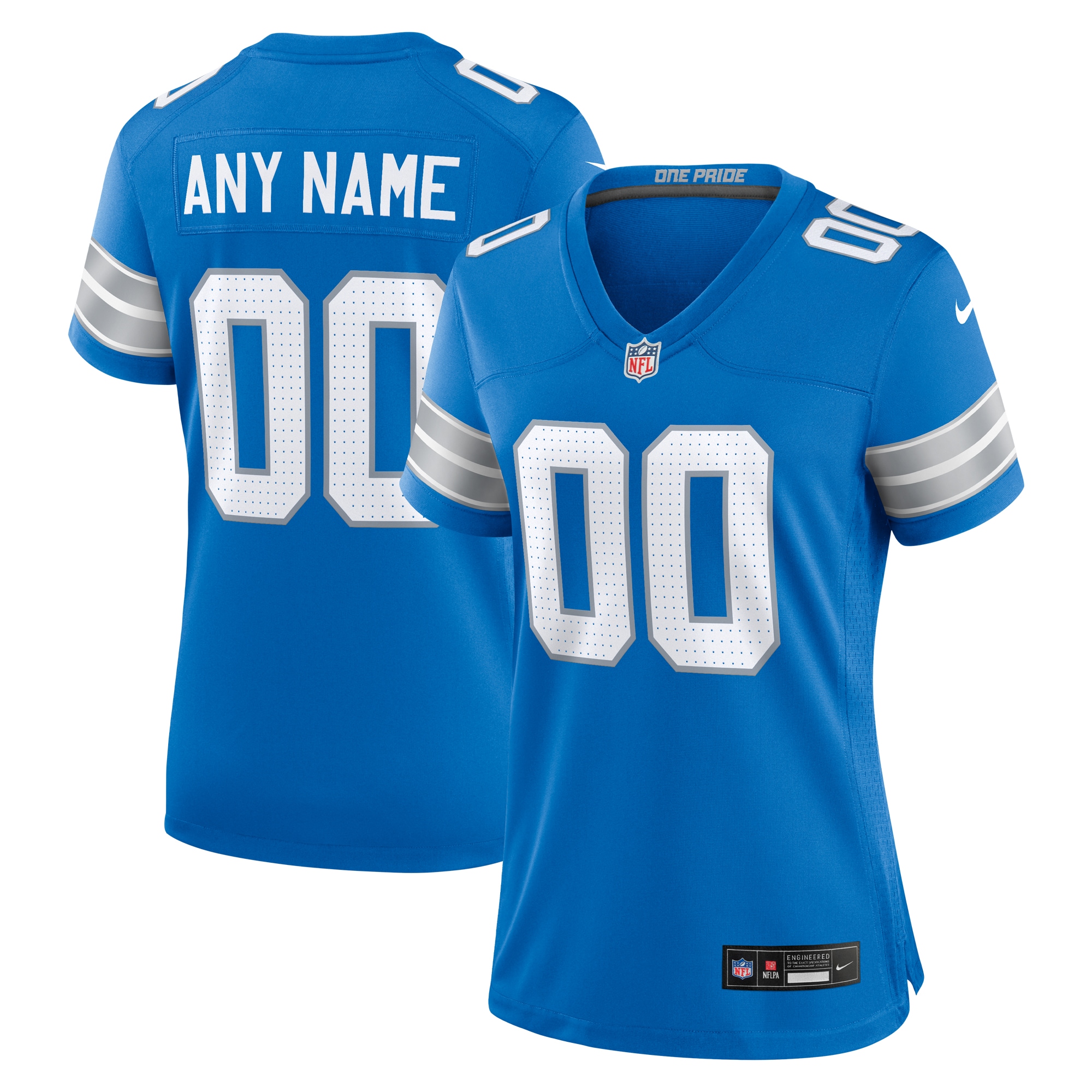 Detroit Lions  Women's Custom Game Jersey - Blue