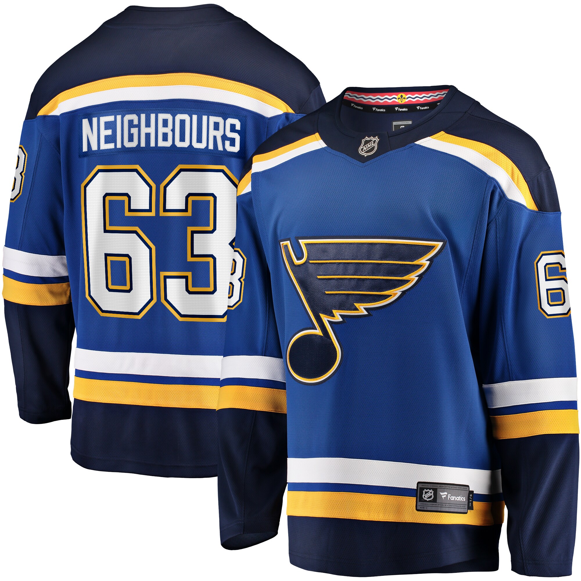 Jake Neighbours St. Louis Blues Fanatics Home Premier Breakaway Player Jersey - Blue