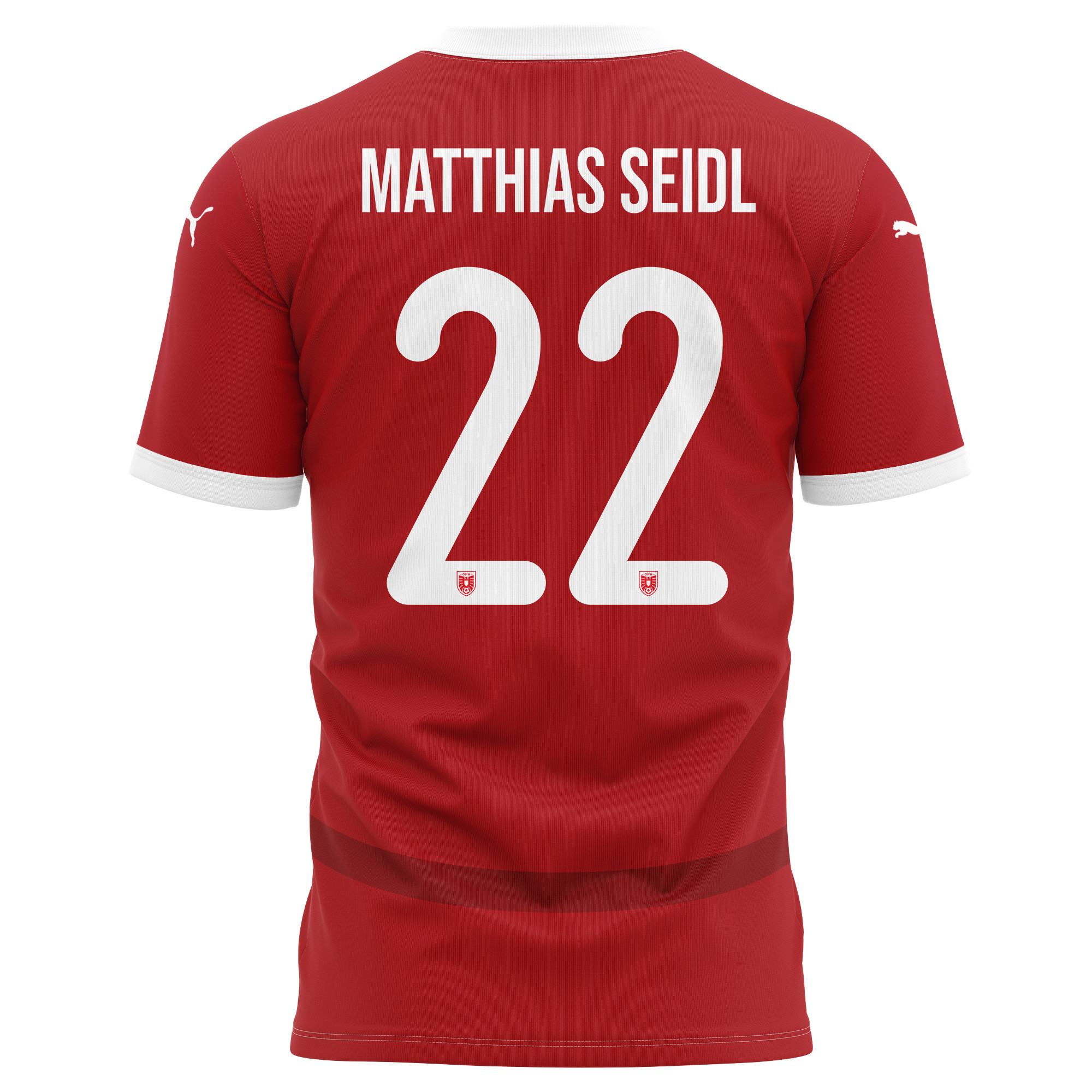 Matthias Seidl 22 Austria National Team 2024/25 Home Kits AOP T-shirt - Red