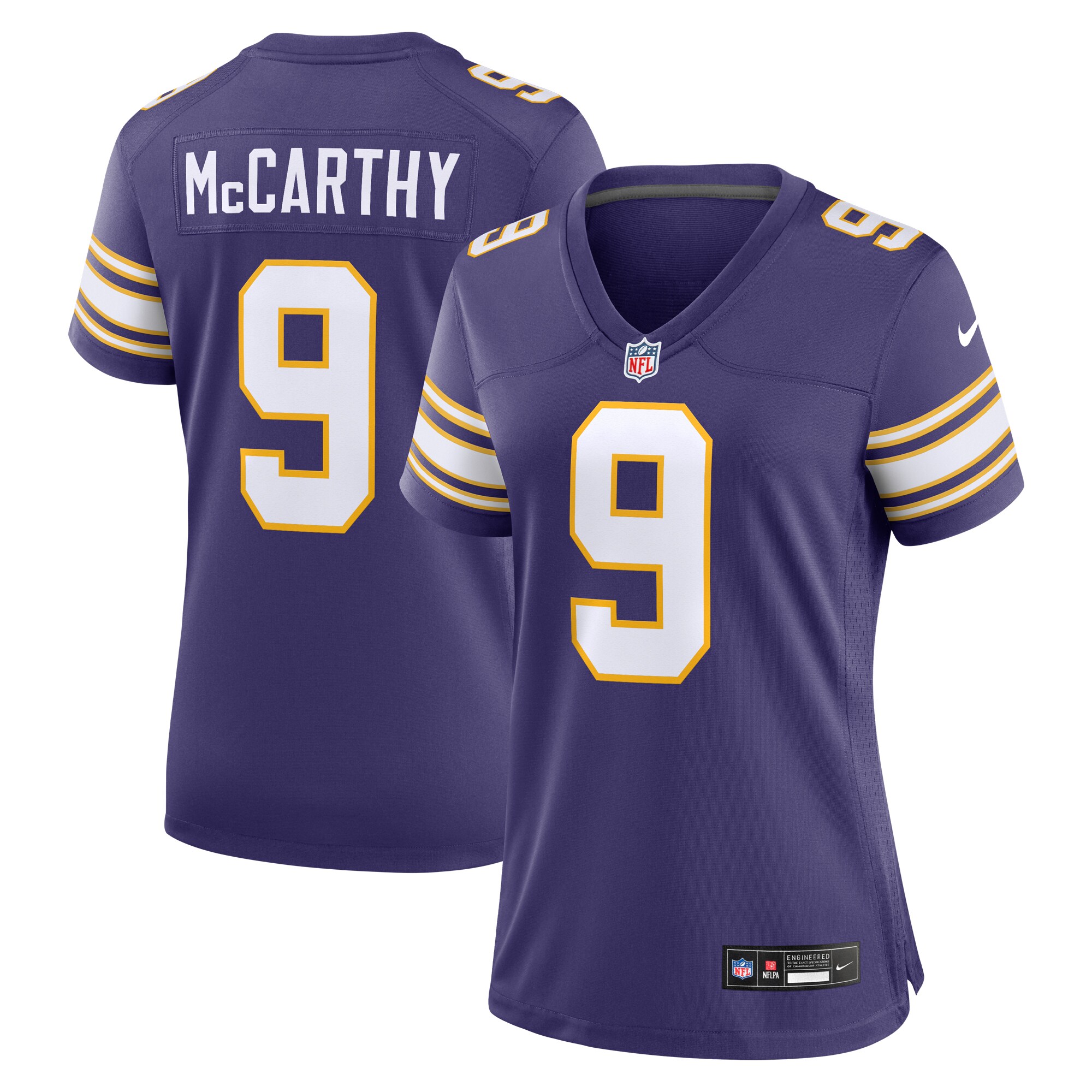 J.J. McCarthy Minnesota Vikings  Women's 2nd Alternate 2024 NFL Draft First Round Pick Player Game Jersey - Purple