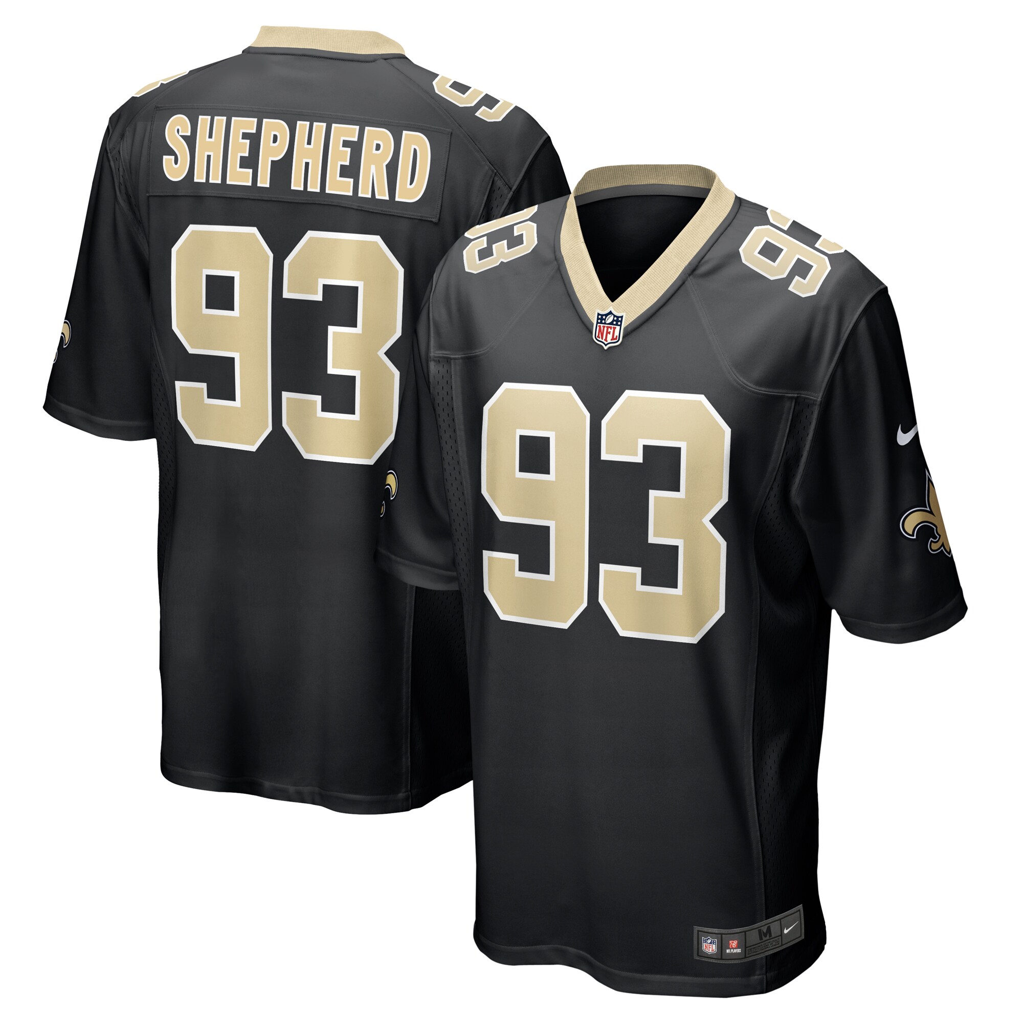 Nathan Shepherd New Orleans Saints  Game Jersey - Black