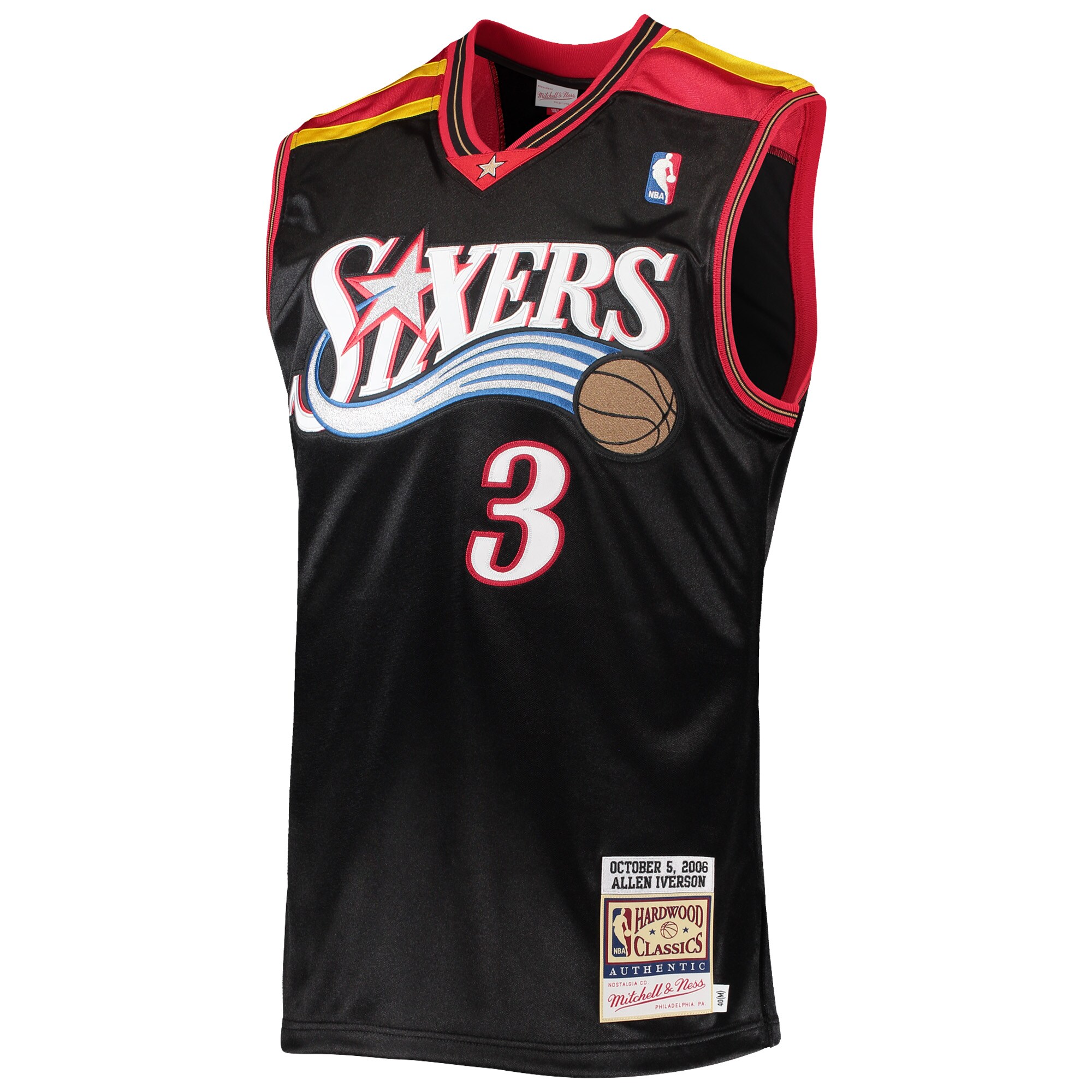 Allen Iverson Philadelphia 76ers Mitchell & Ness 2006 Hardwood Classics Authentic Jersey - Black