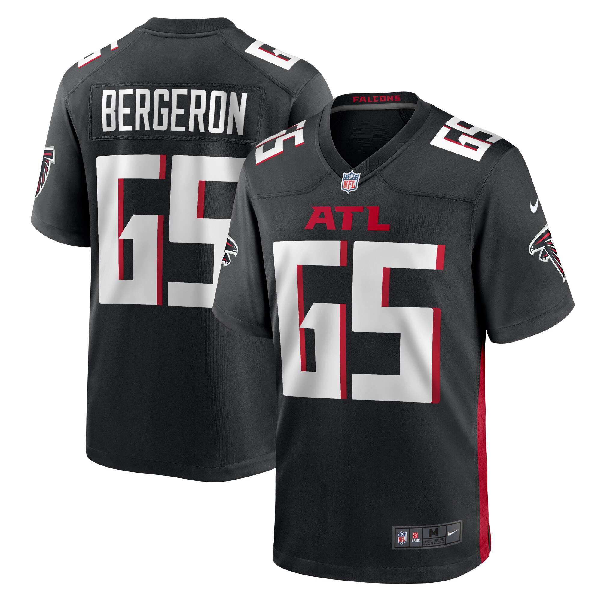 Matthew Bergeron Atlanta Falcons  Team Game Jersey -  Black