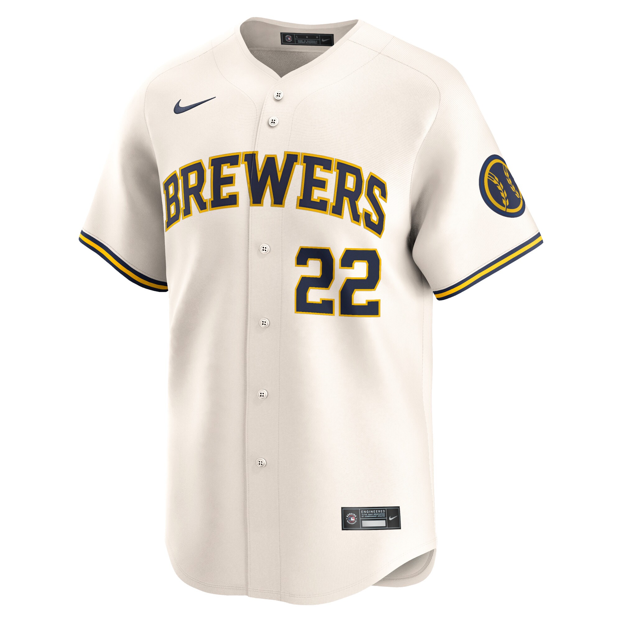 Christian Yelich Milwaukee Brewers  Home Limited Player Jersey - Cream