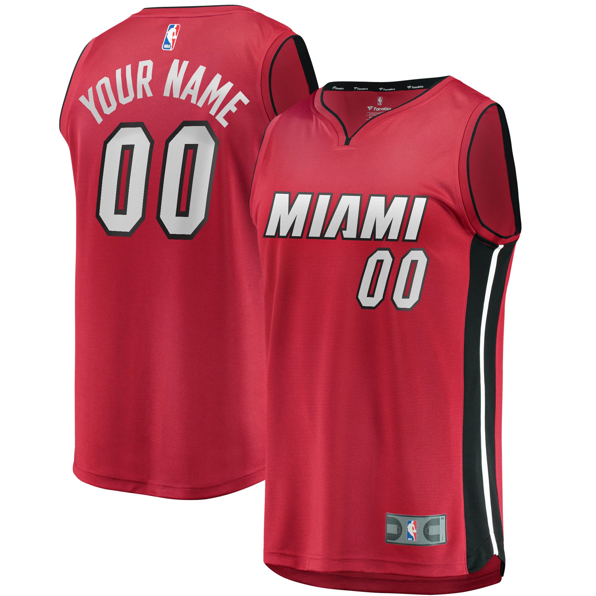Miami Heat Fanatics Youth Fast Break Replica Custom Jersey Red - Statement Edition
