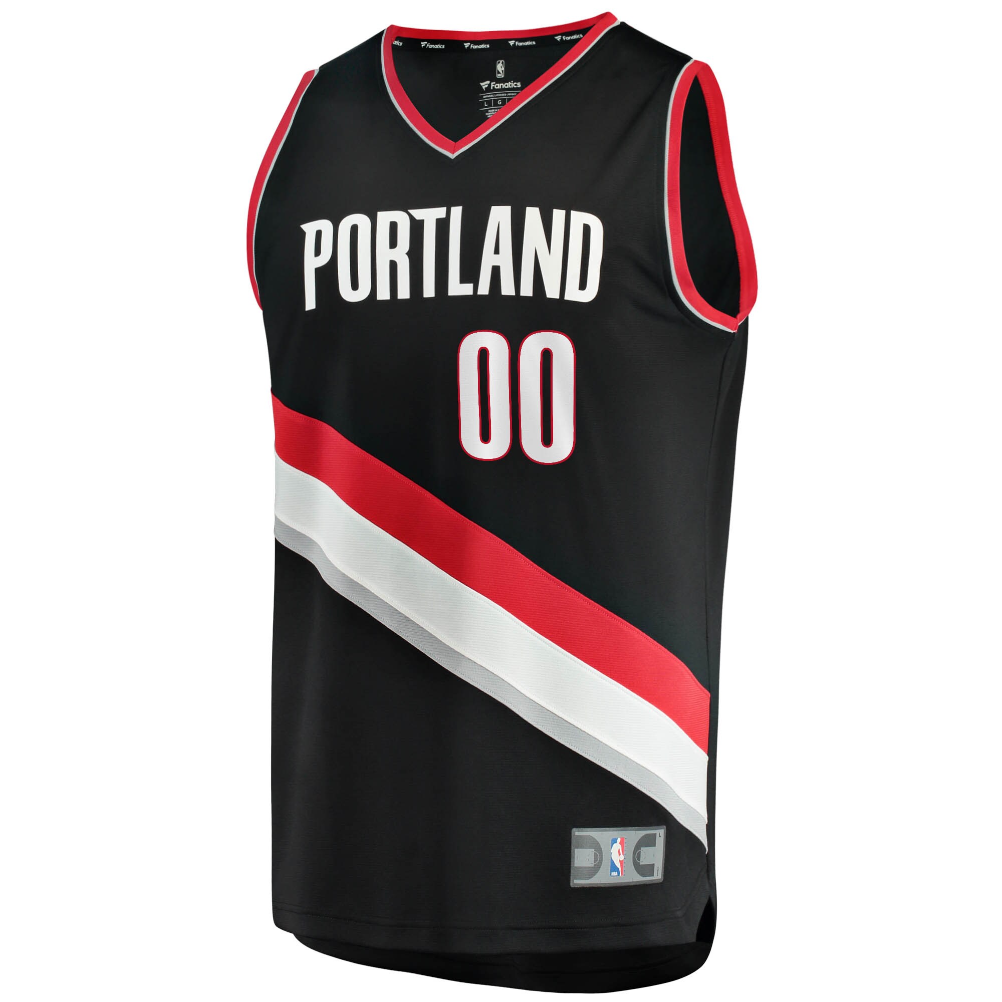 Portland Trail Blazers Fanatics Youth Fast Break Custom Replica Jersey Black - Icon Edition