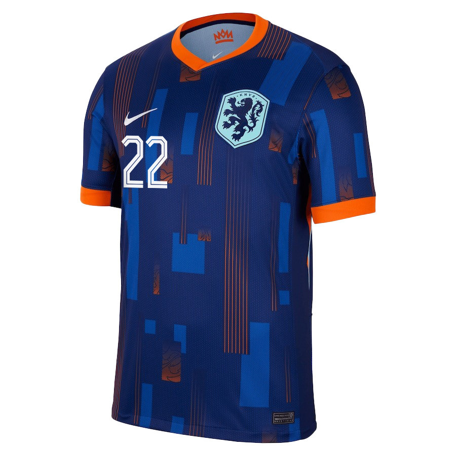 Denzel Dumfries 22 Netherlands National Team 2024/25 Away Men Jersey - Navy
