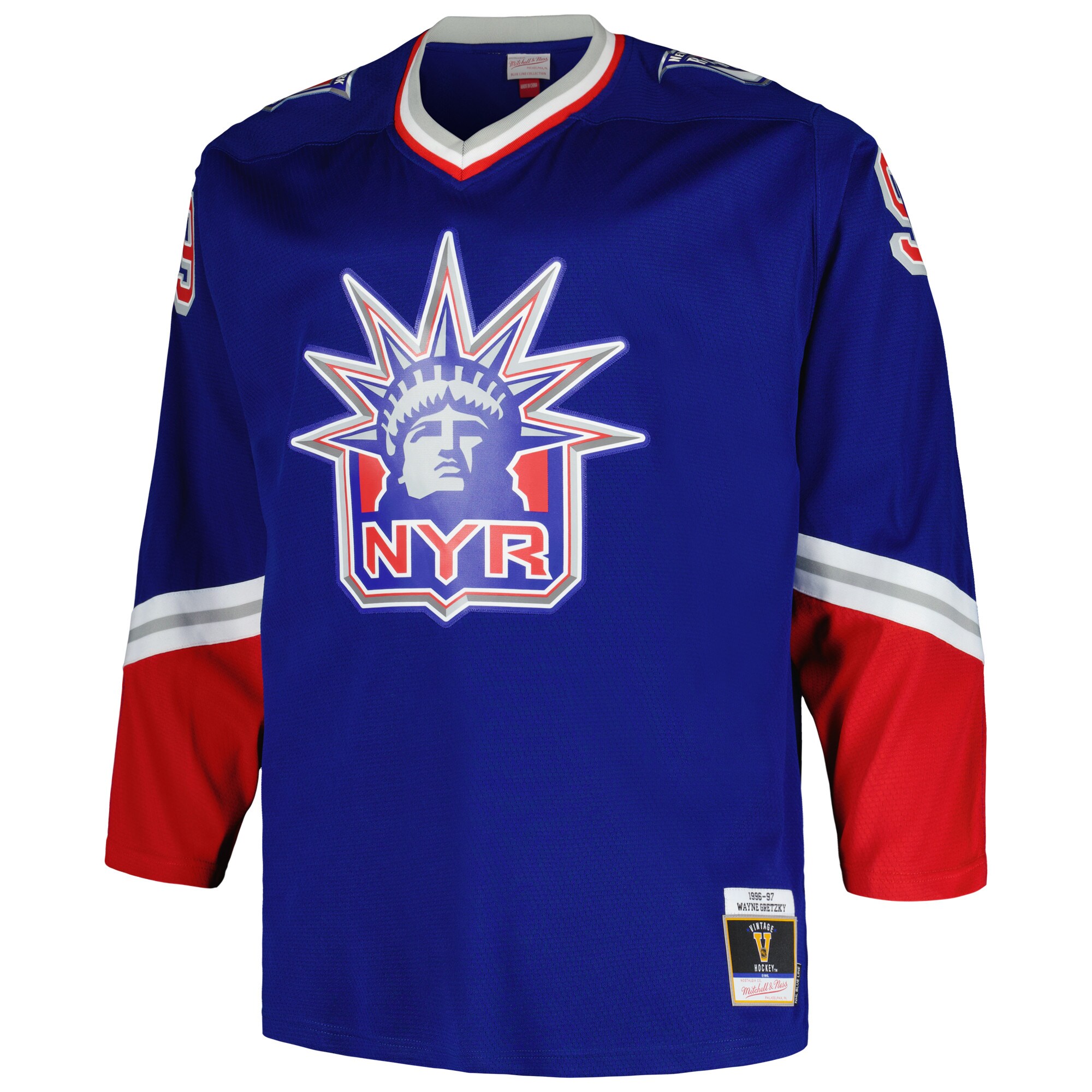 Wayne Gretzky New York Rangers Mitchell & Ness Big & Tall Blue Line Player Jersey - Blue