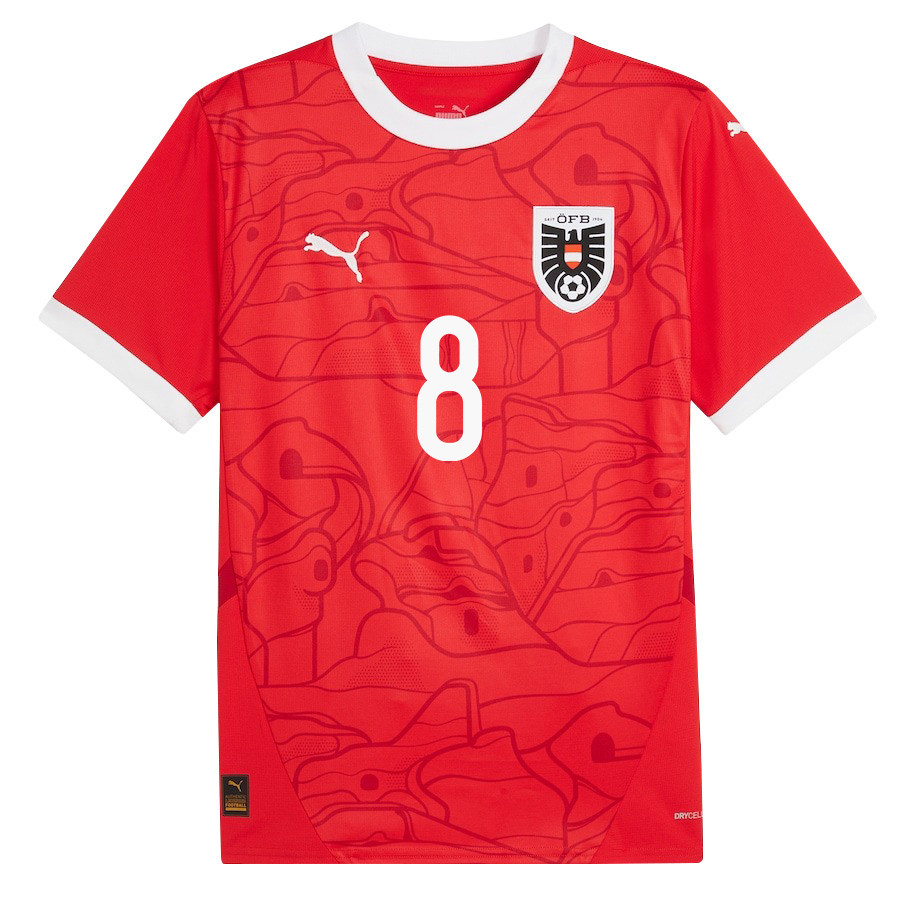 David Alaba 8 Austria National Team 2024/25 Home Men Jersey - Red