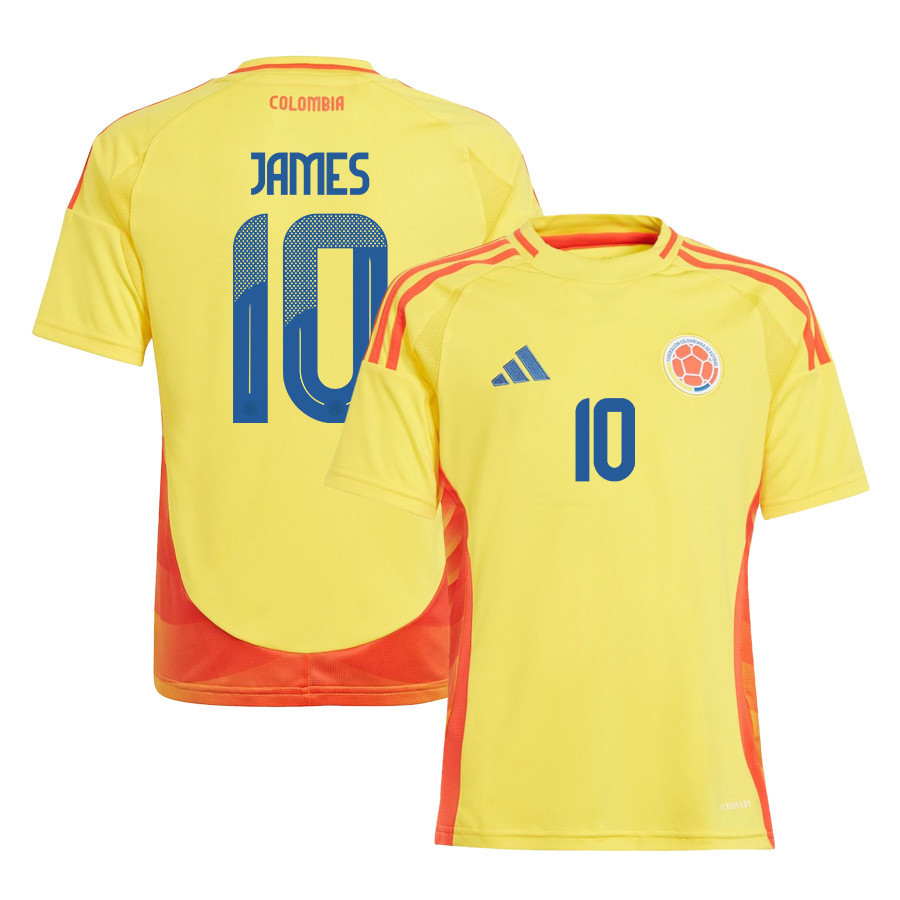 James Rodríguez 10 Colombia National Team 2024/25 Home YOUTH Jersey - Yellow