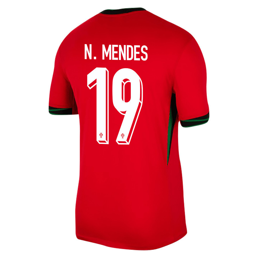 Nuno Mendes 19 Portugal National Team 2024/25 Home Men Jersey - Red