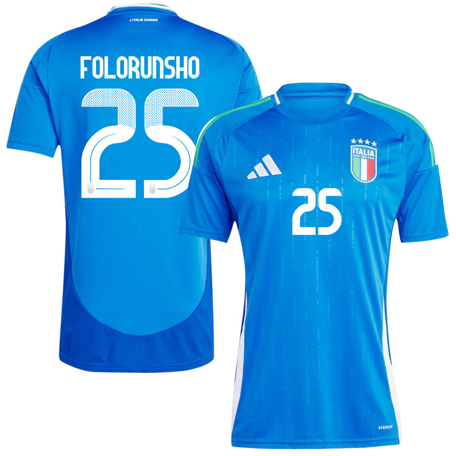 Michael Folorunsho 25 Italy National Team 2024/25 Home Men Jersey - Blue
