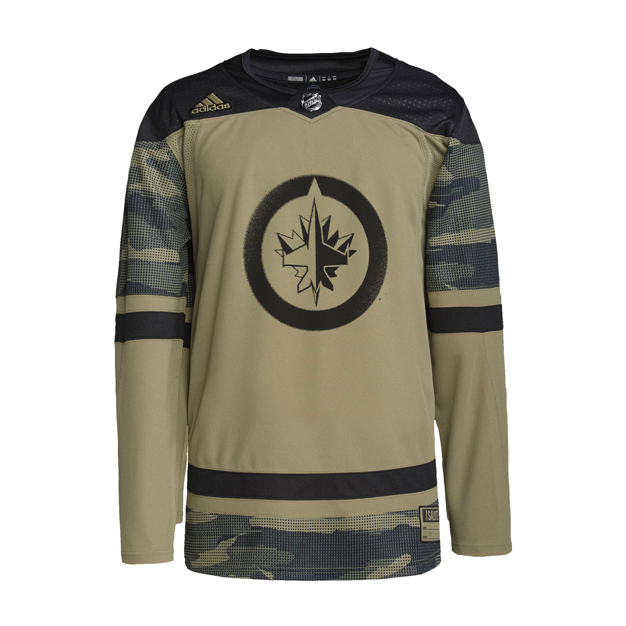 Winnipeg Jets adidas Logo Military Appreciation Team Authentic Practice Jersey - Camo