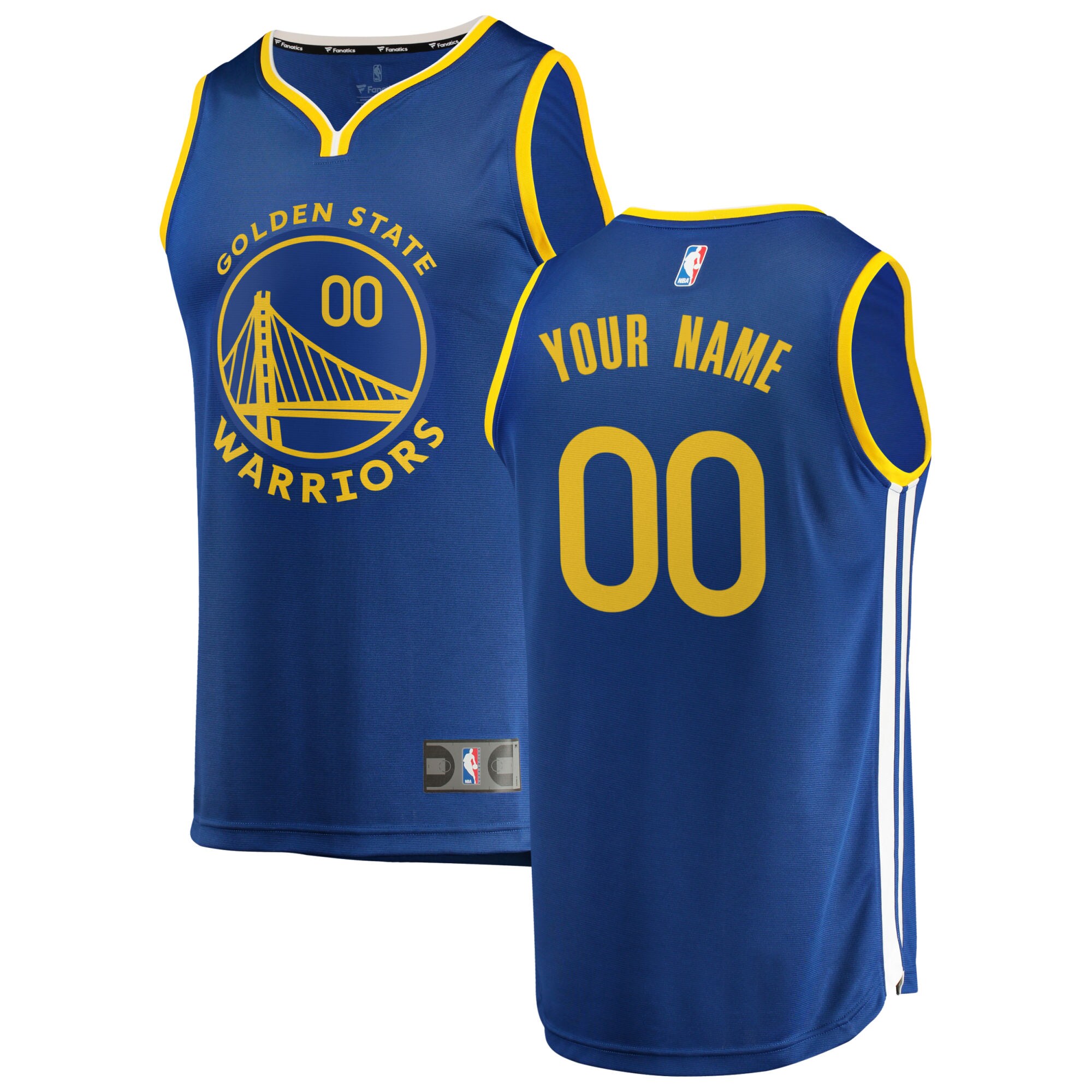 Golden State Warriors Fanatics Youth 2019\/20 Fast Break Custom Replica Jersey Royal - Icon Edition