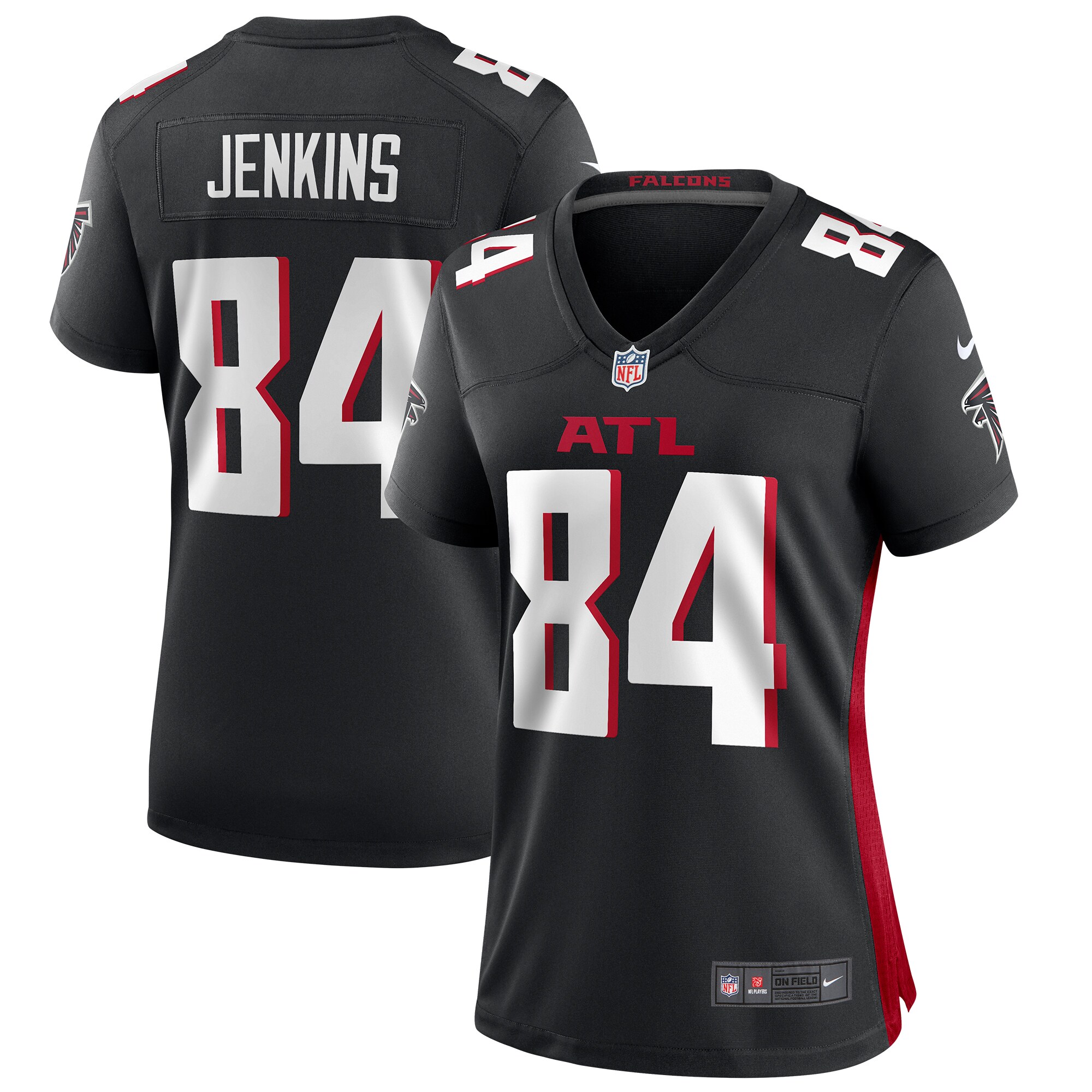 Alfred Jenkins Atlanta Falcons  Women's Game Retired Player Jersey - Black