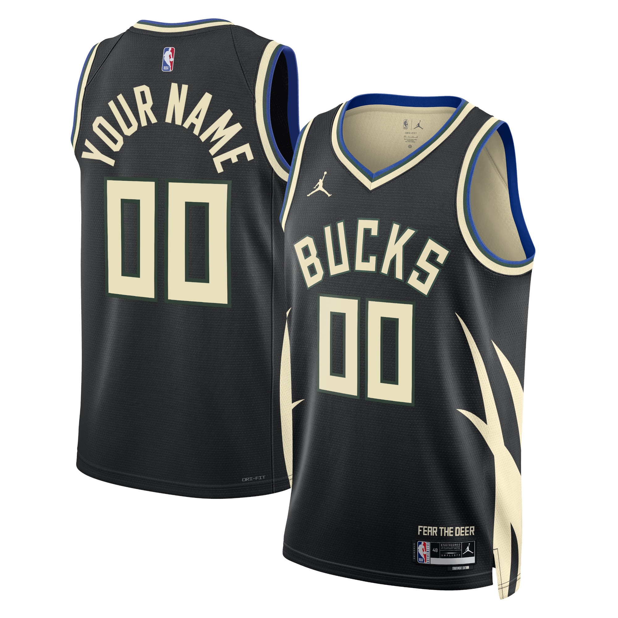 Milwaukee Bucks Jordan Brand Unisex 2022\/23 Swingman Custom Jersey - Statement Edition - Black