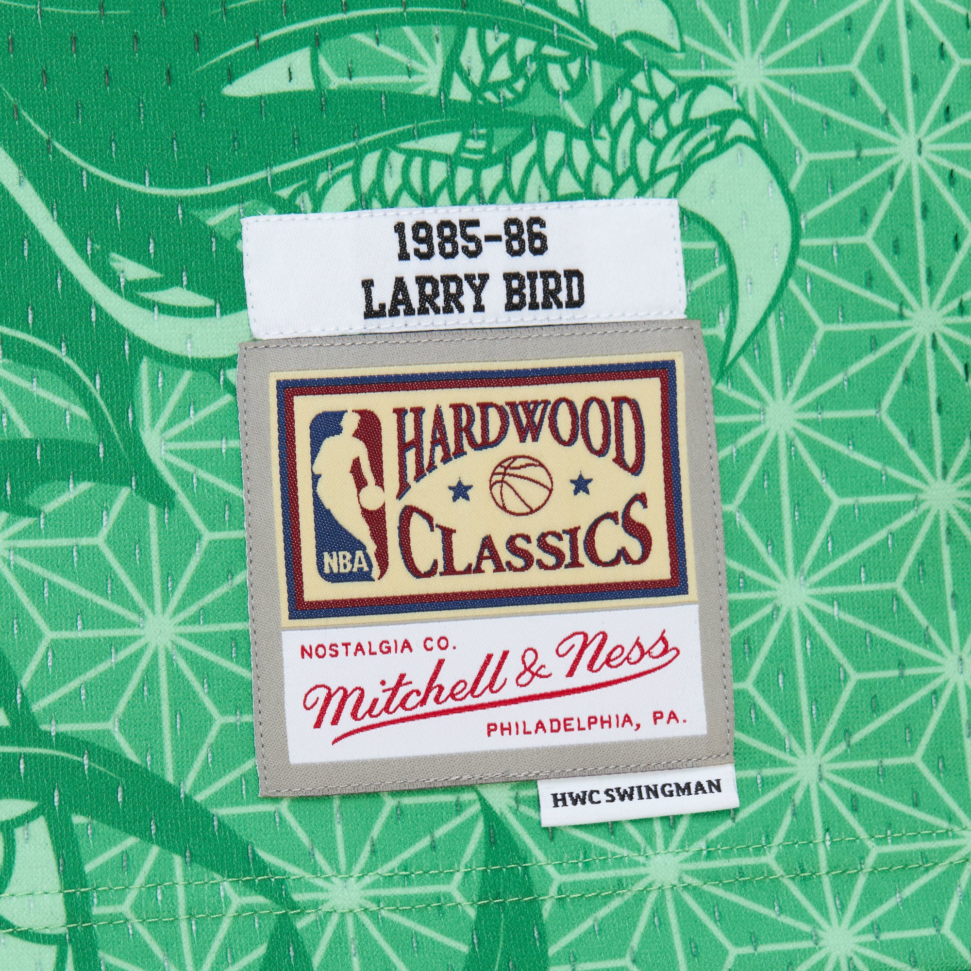 Larry Bird Boston Celtics Mitchell & Ness 1985\/86 Hardwood Classics Asian Heritage 6.0 Swingman Throwback Player Jersey - Kelly Green