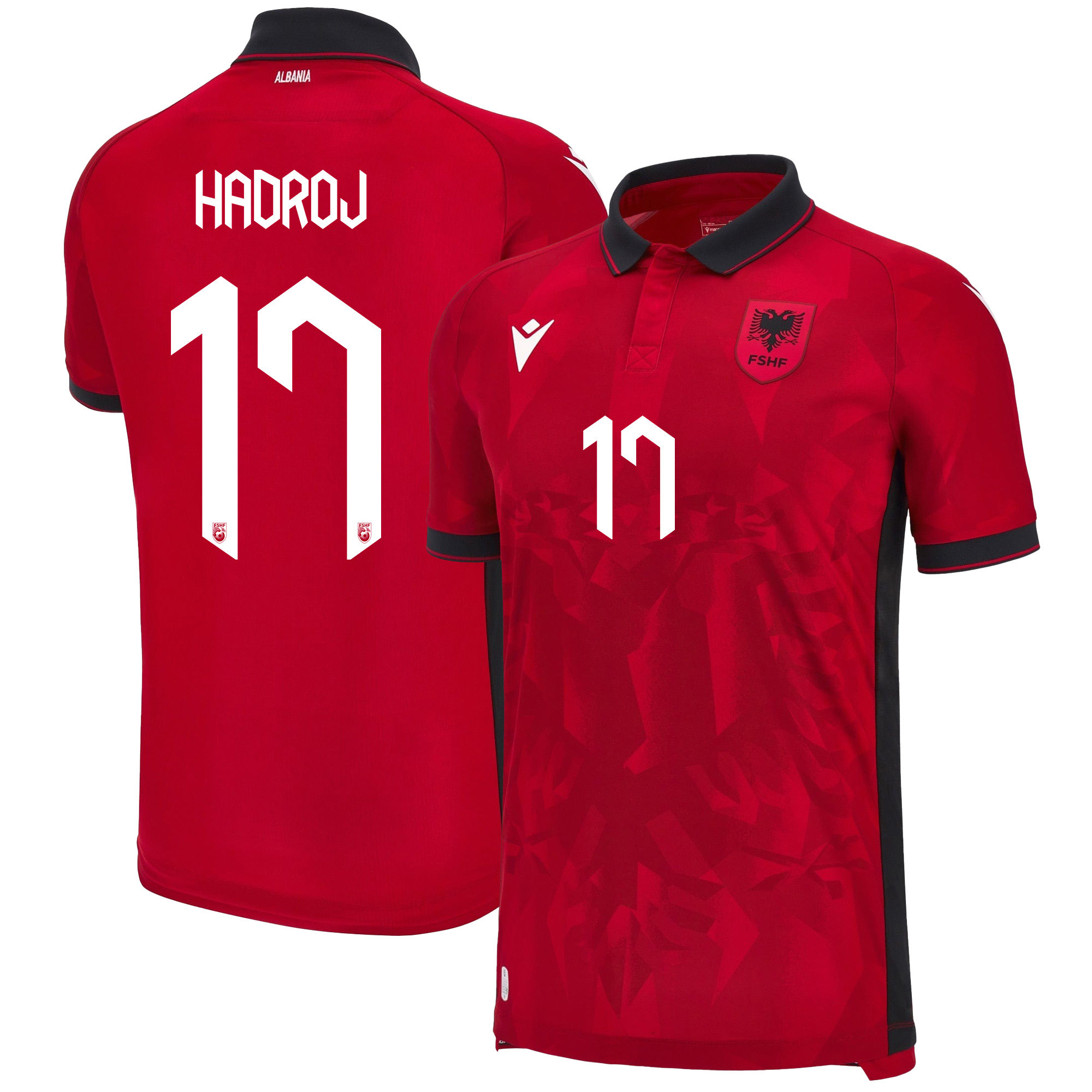 Andi Hadroj 17 Albania National Team 2024/25 Home Men Jersey - Red