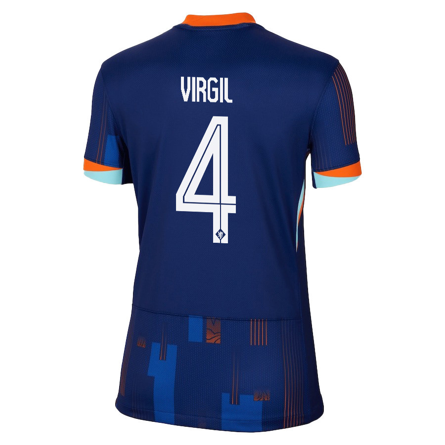 Virgil van Dijk 4 Netherlands National Team 2024/25 Away WOMEN Jersey - Navy