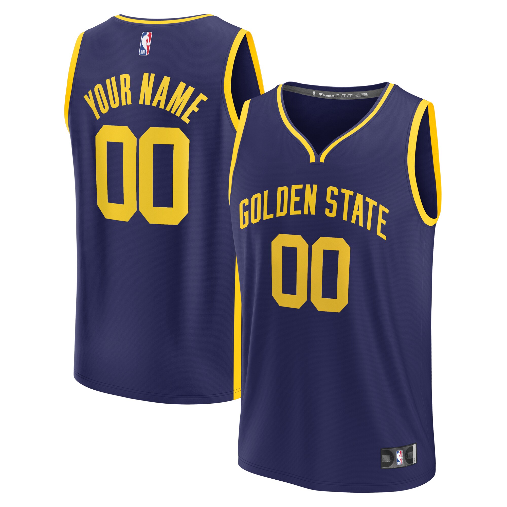 Golden State Warriors Fanatics Youth Fast Break Replica Custom Jersey - Statement Edition - Navy