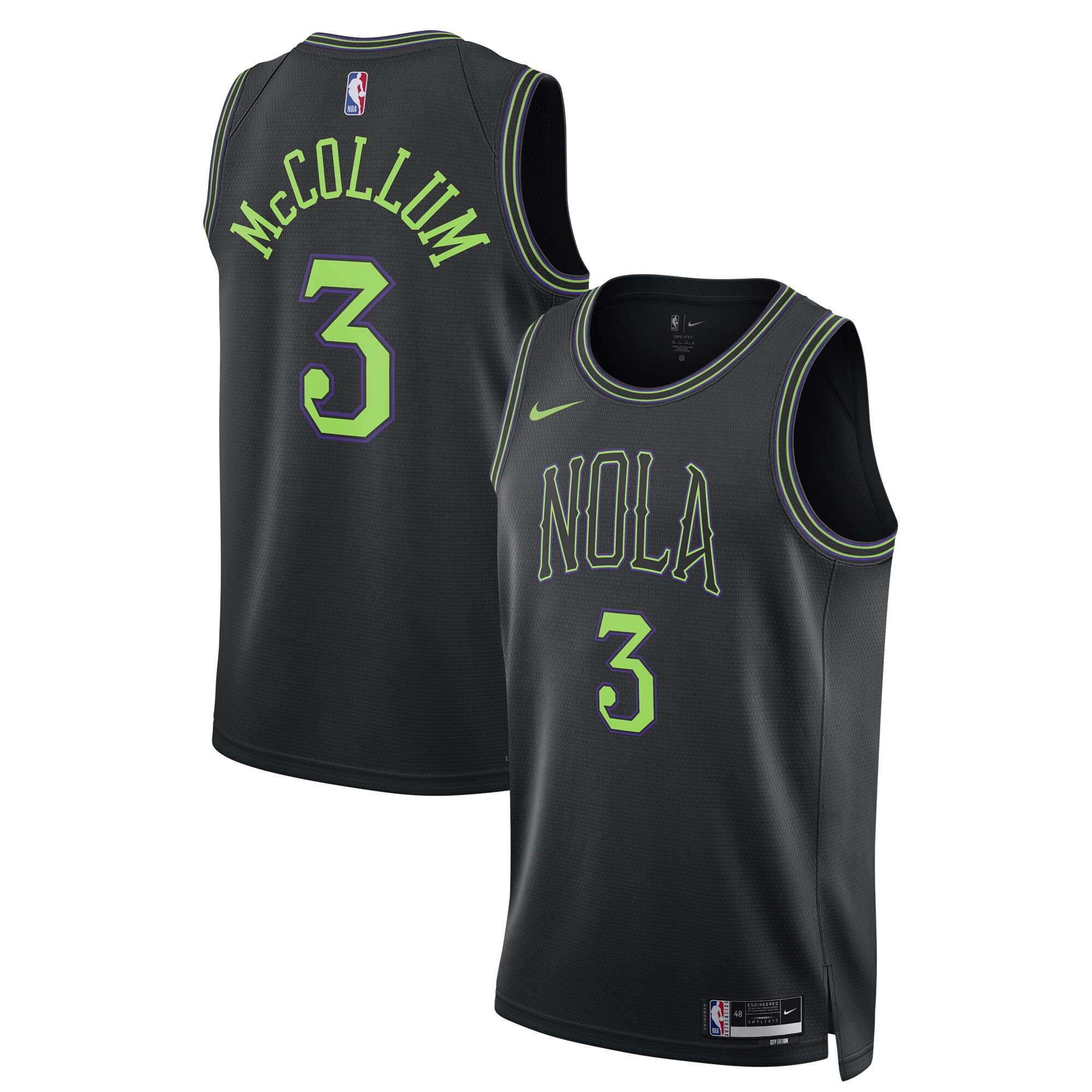 CJ McCollum New Orleans Pelicans  Unisex 2023\/24 Swingman Jersey - Black - City Edition