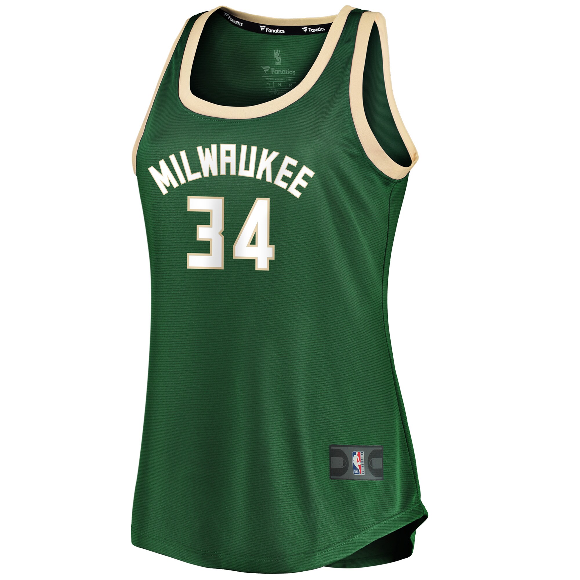 Giannis Antetokounmpo Milwaukee Bucks Fanatics Women's Fast Break Tank Jersey - Icon Edition - Hunter Green
