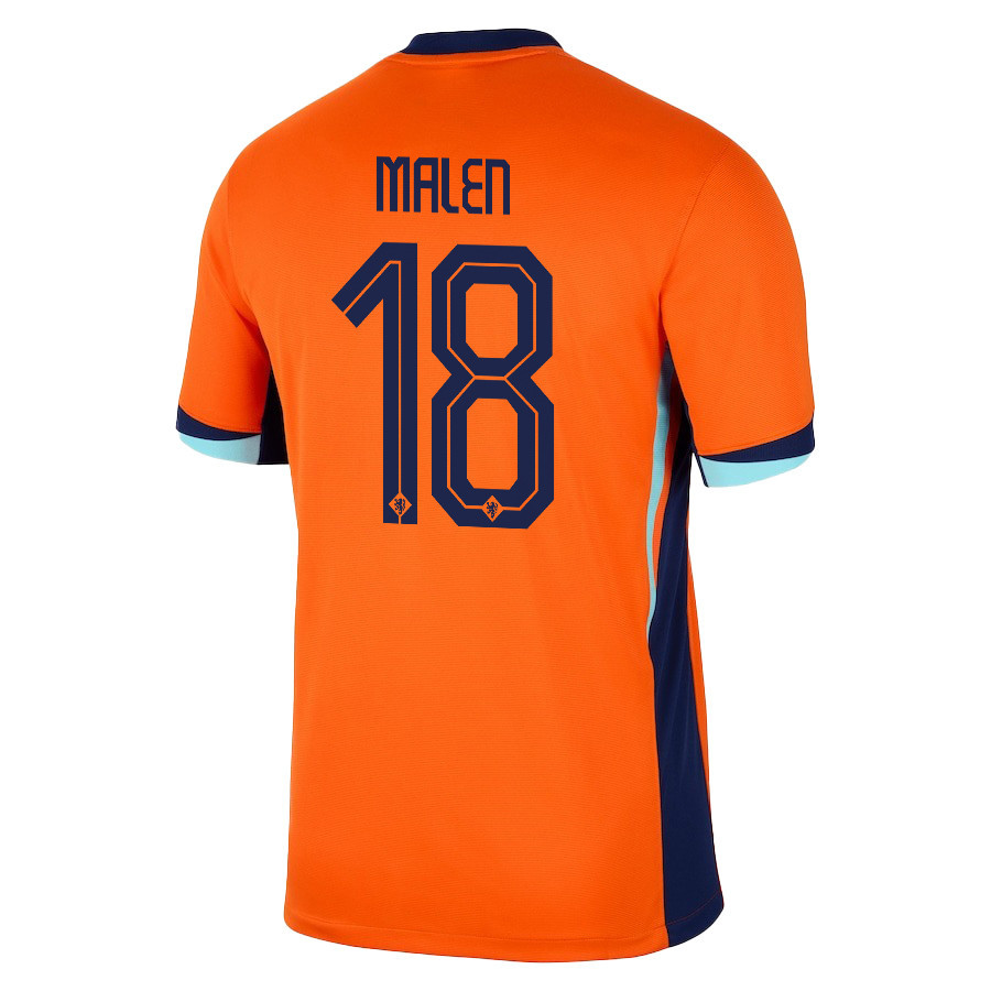 Donyell Malen 18 Netherlands National Team 2024/25 Home Men Jersey - Orange