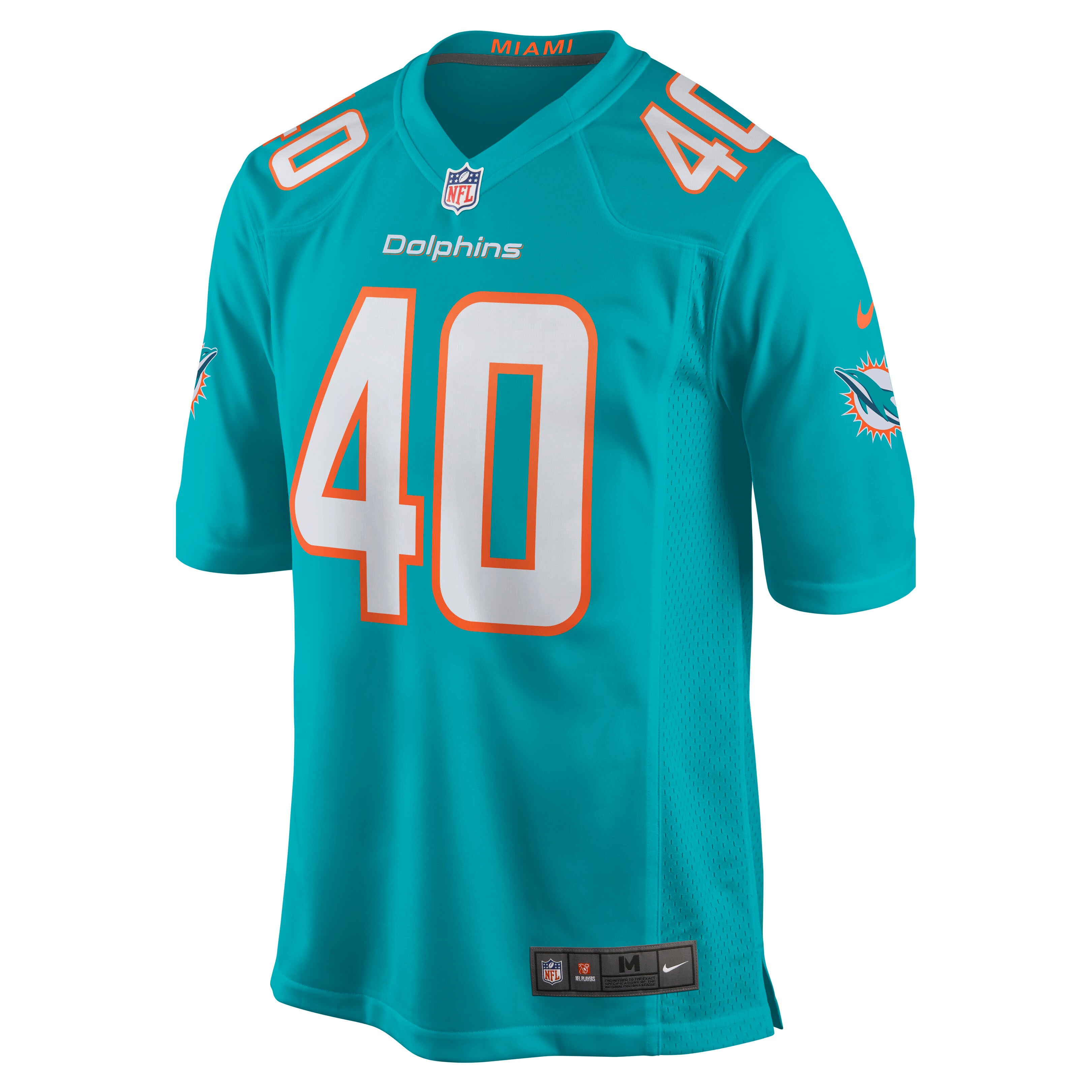 Nik Needham Miami Dolphins  Game Jersey - Aqua