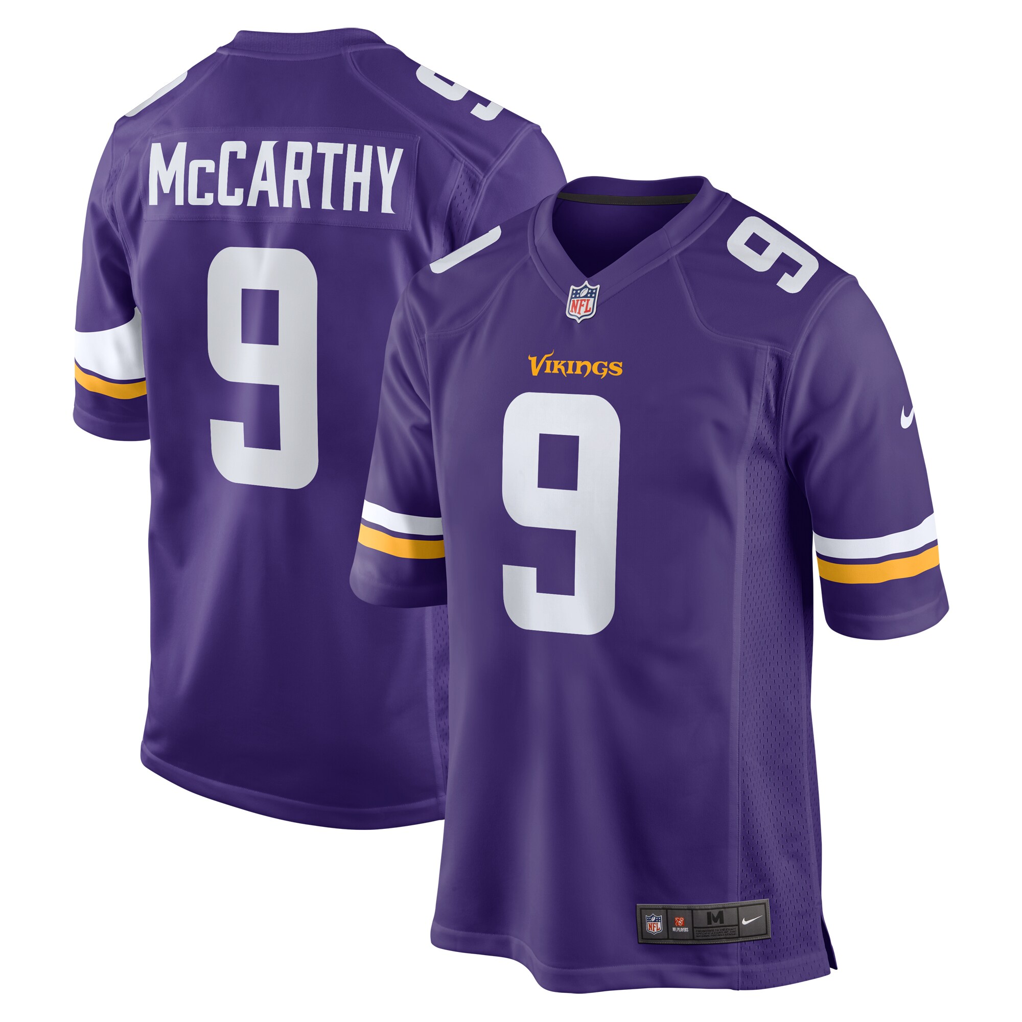 J.J. McCarthy Minnesota Vikings  2024 NFL Draft First Round Pick Player Game Jersey - Purple