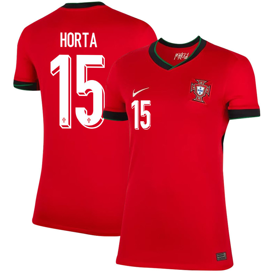 Ricardo Horta 15 Portugal National Team 2024/25 Home WOMEN Jersey - Red