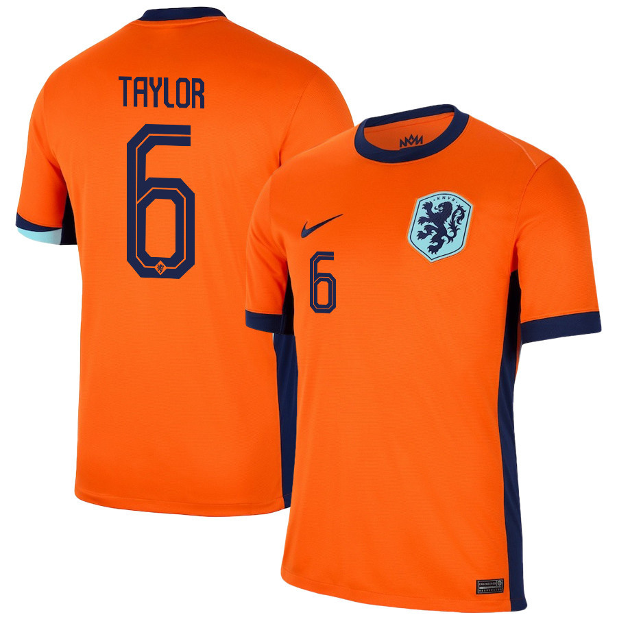 Kenneth Taylor 6 Netherlands National Team 2024/25 Home Men Jersey - Orange