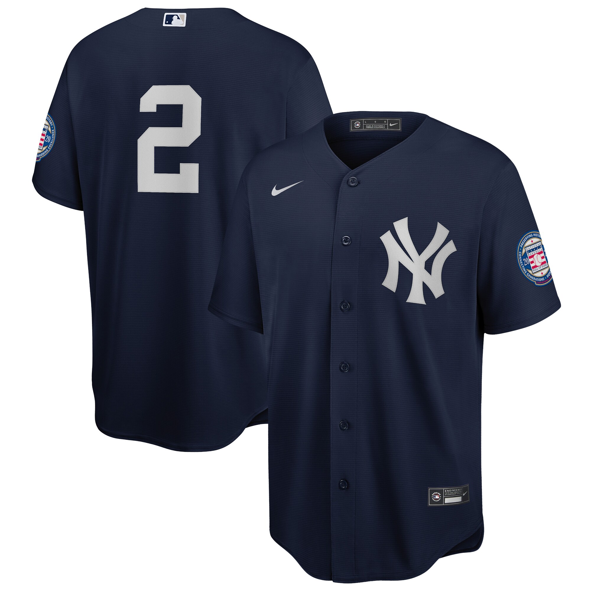 Derek Jeter New York Yankees  2020 Hall of Fame Induction Alternate Replica Player Jersey - Navy