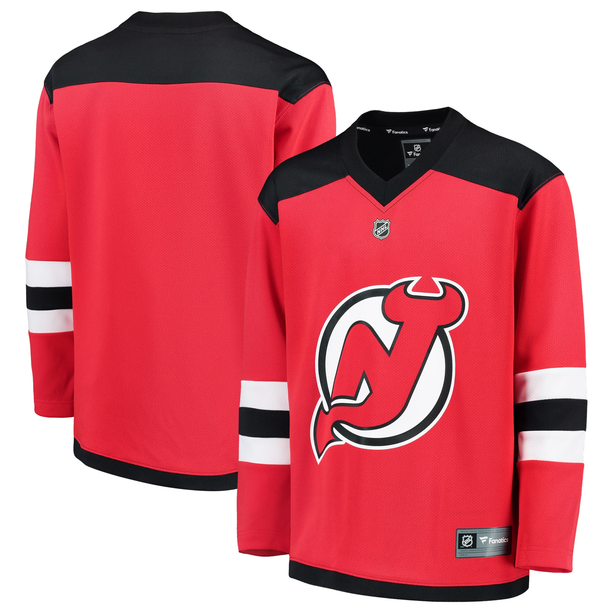 New Jersey Devils Fanatics Youth Home Replica Blank Jersey - Red